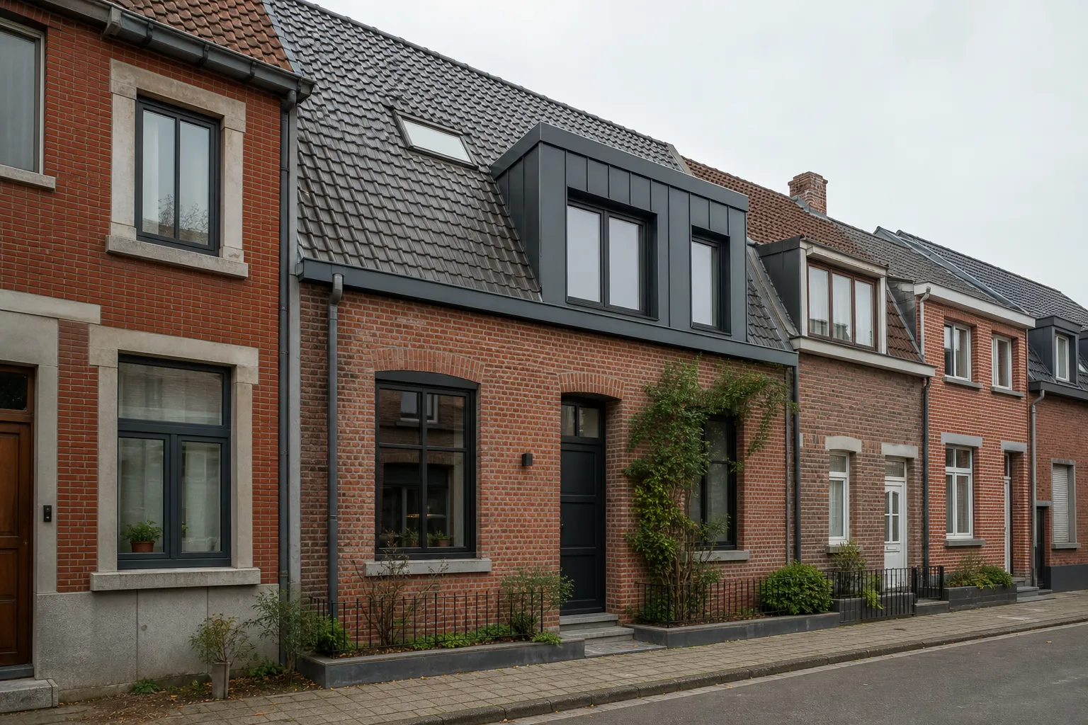 Façade et toiture rénovées sur une maison liégeoise